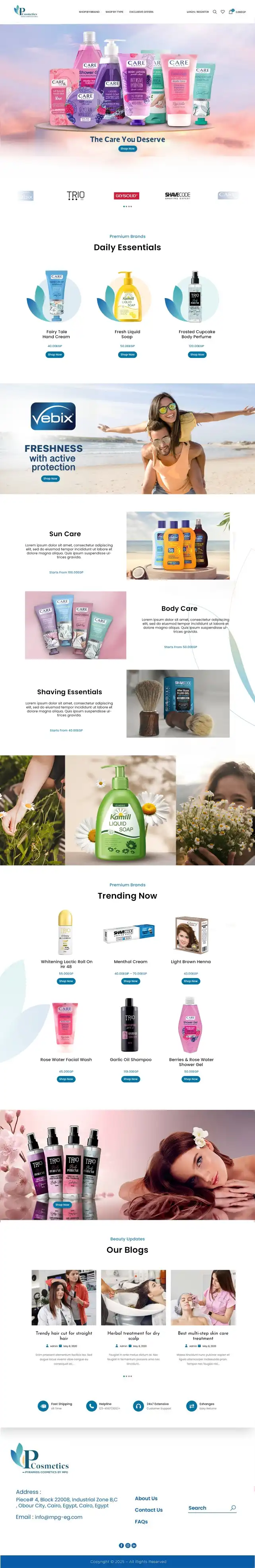Pcosmetics — WooCommerce Store